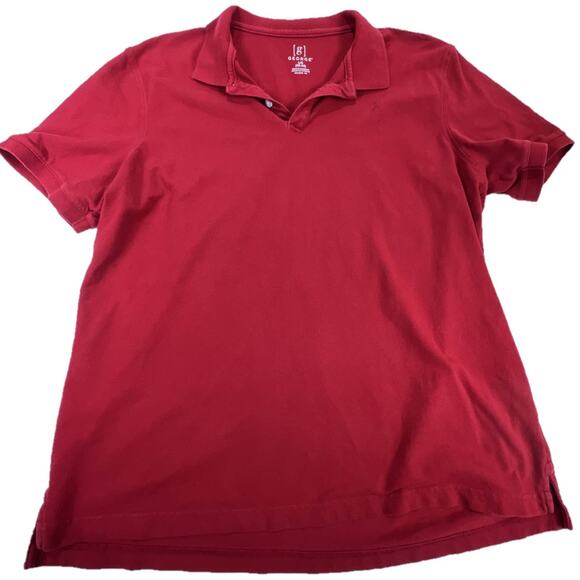 George Short Sleeve Red Polo Collared Work Shirts Large (42-44) Bundle of Two - Picture 1 of 11